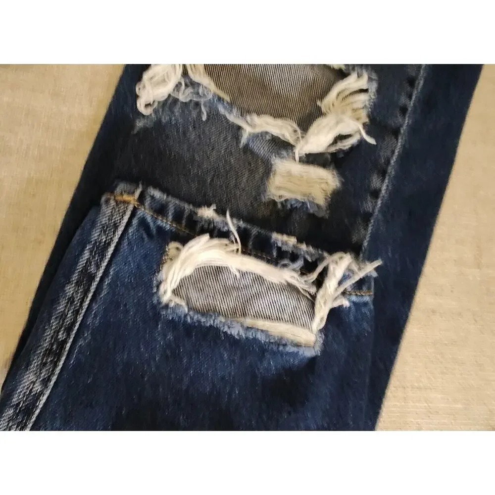 KanCan Jeans Size 13 30 Mid Rise Estilo Skinny Distressed Destroyed Jeans Denim - Picture 7 of 7